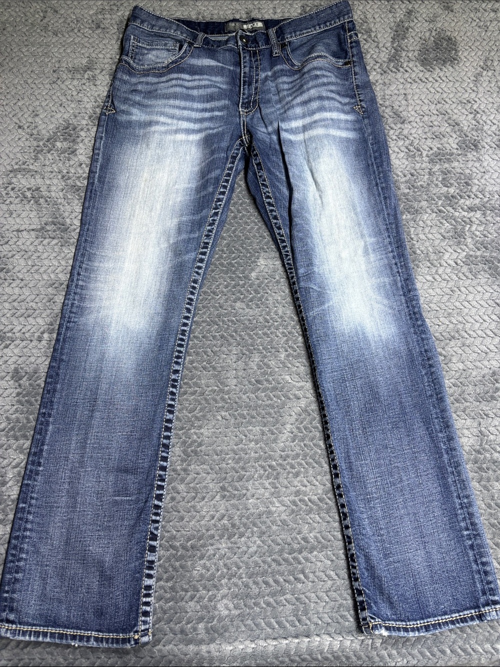 BKE Jake Straight Leg Jeans in Medium Blue Wash 36x34